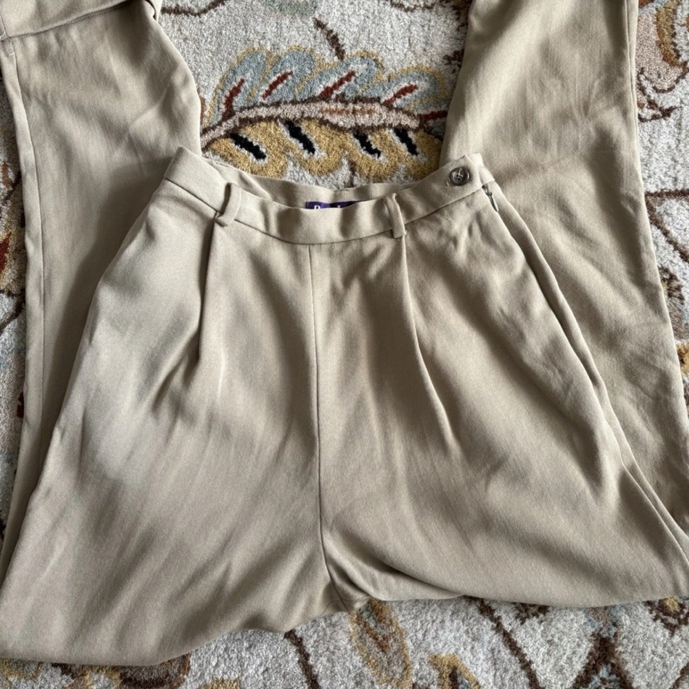 Ralph Lauren Camel Brown Pleated Trousers